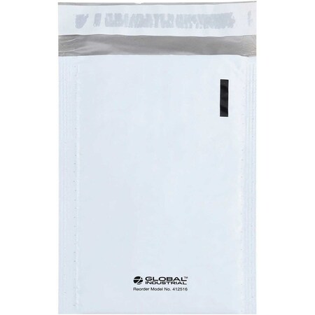 Global Industrial #000 Bubble Lined Poly Mailers, 4W x 8L, White, 500PK 412516